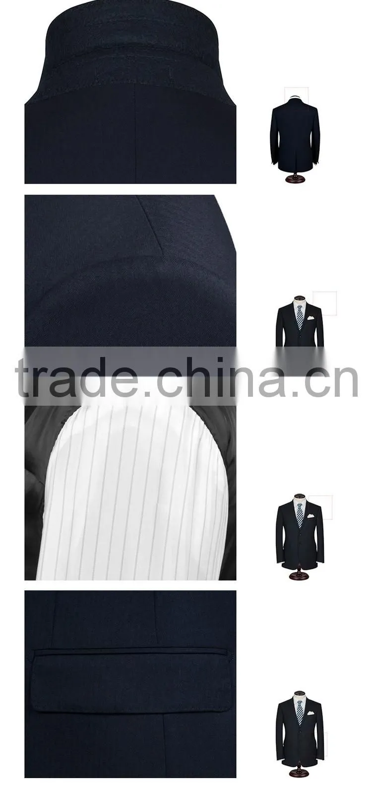 New arrival dark blue gents suits pant coat mens business & wedding suit
