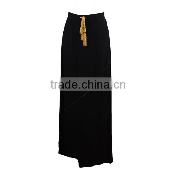 ankle length asymmetrical skirt pattern with drawstring and high waist