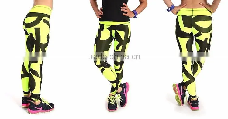 Custom made fashion bright lady sports pants compression tight for women