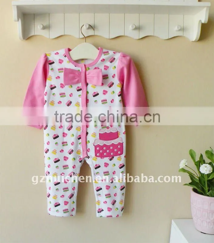 mom and bab 2012 baby clothes 100% cotton embroider sleep suit