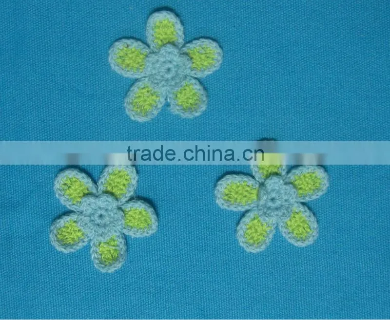 machine crochet cotton multicolor flower patches