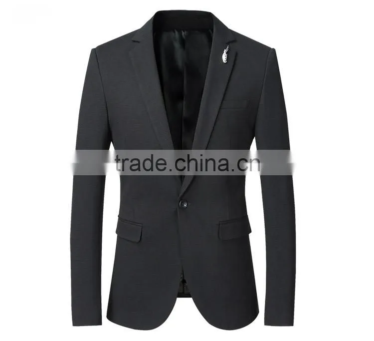 Wholesale Customized European Business Suit 1 Button Charcoal Men Suits