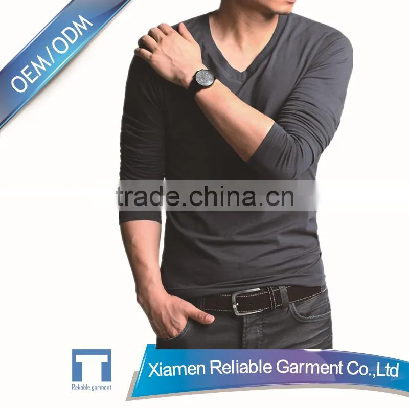 High quality custom plain long sleeve t shirt made in china