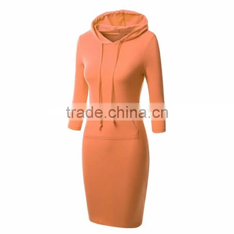 oem wholesale blank high quality plain long hoodie garment,custom fashion ladies pullover hoodies