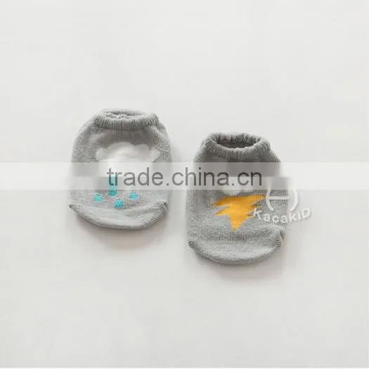 cute baby cotton socks, silicone print baby socks