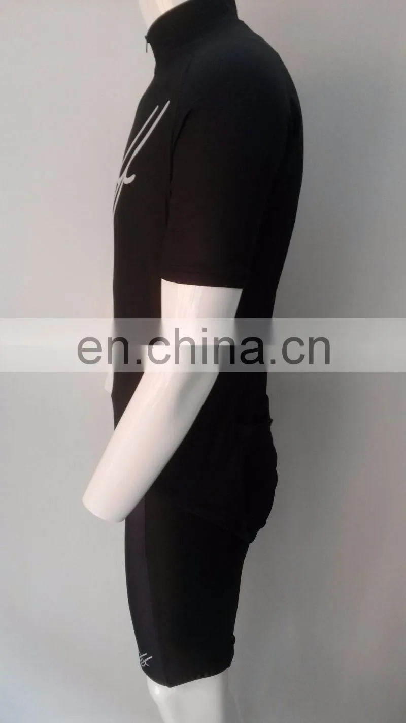 Black cycling wear custom cycling jerseys design plain cycling jersey no logo