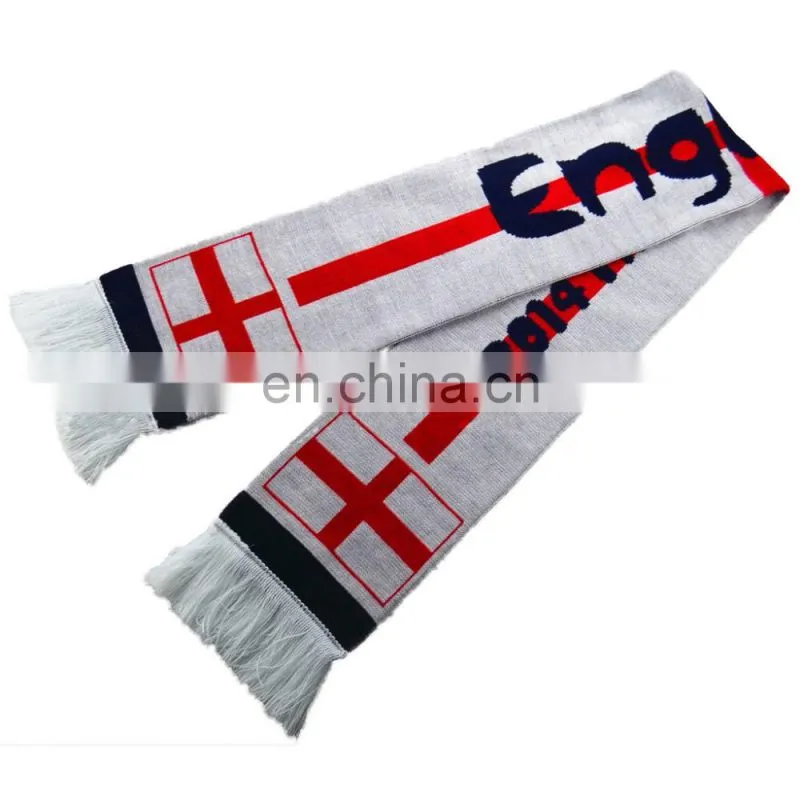 SC-0030 Acrylic soccer scarf custom print knitted jacquard Italy football fan scarf