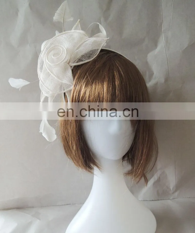 New handmade feather fascinator flower accessory wedding hair band