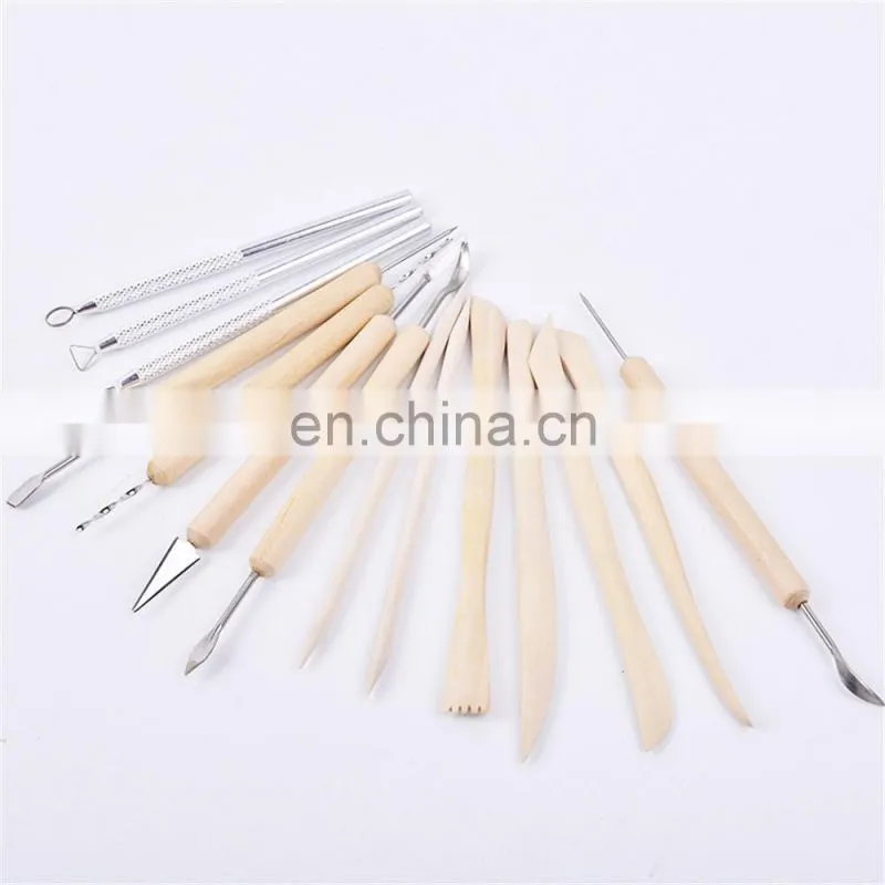 High Quality Wooden Metal Pottery sculpting carving Clay Modeling Tools 14 PC