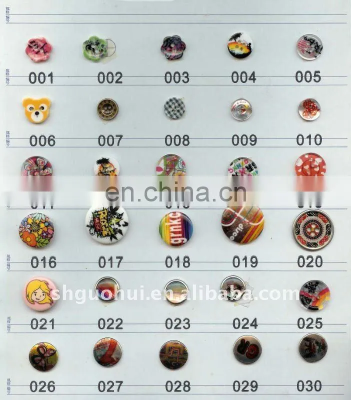 all types of buttons