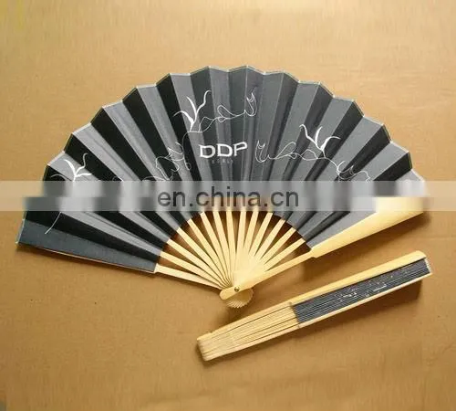 High quality 26cmL fabric bamboo folding fan