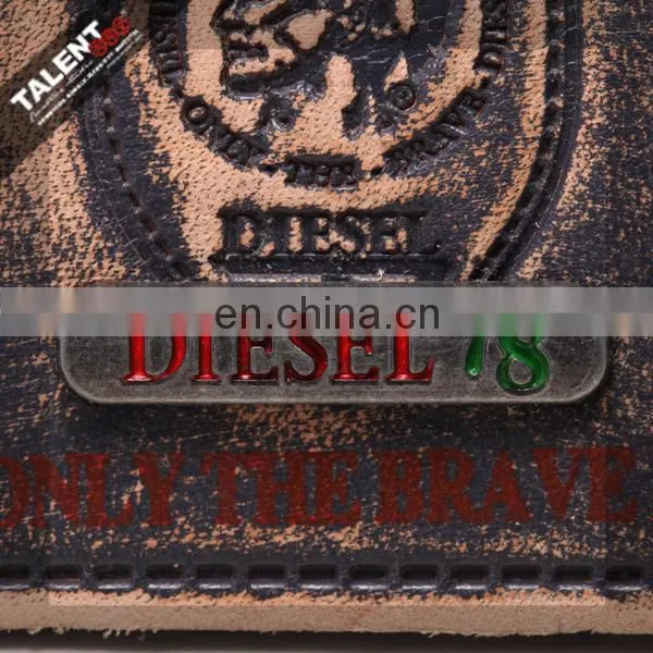 Free design fashion logo customized special metal real leather badge patch for jeans