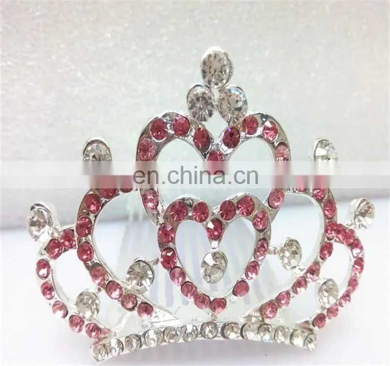 Korean style trendy bridal colorful petal rhinestone alloy hair combs