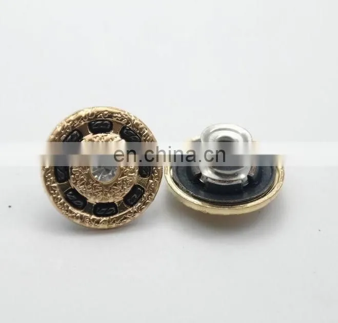 20mm Gold color moveable head rhinestone jeans button