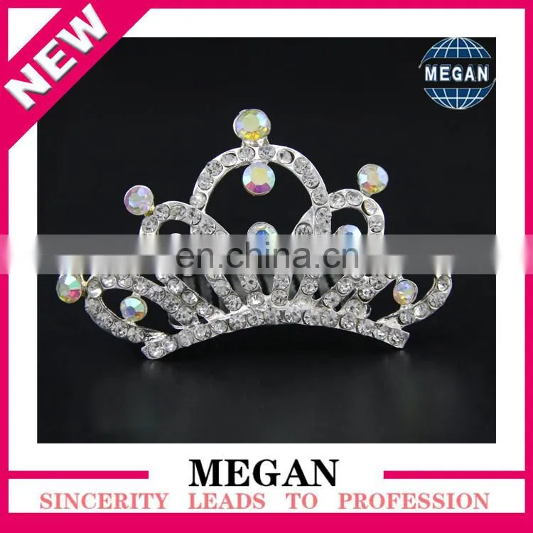 Colorful sparking hari comb children 's hair accessories Princess crown crystal hairpin combs