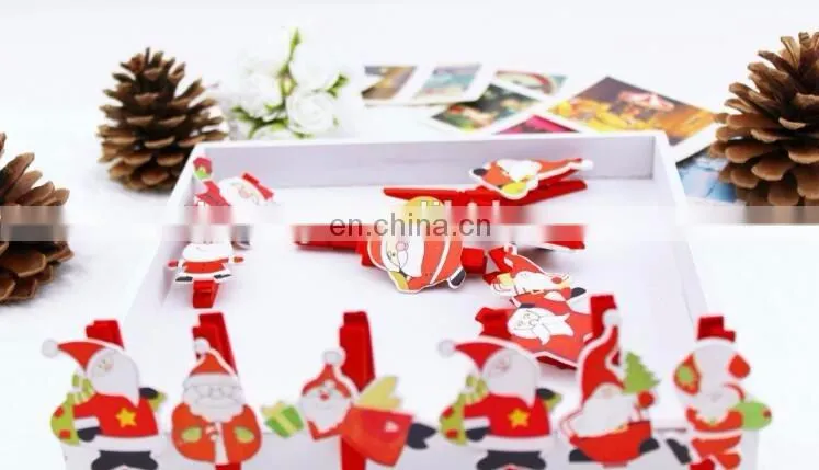 Card Photo Chrismas Clothespin Pegs Mini Wooden Clip