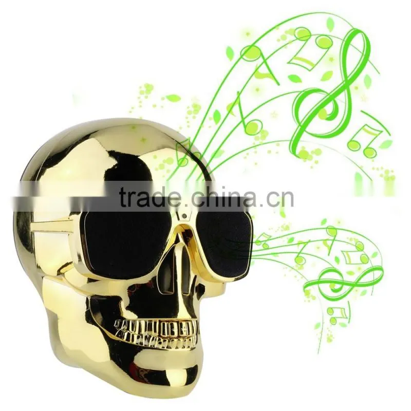 New Plastic Metallic SKULL Wireless Bluetooth Speaker Sunglass NFC Skull Speaker Mobile Subwoofer Multipurpose Speaker