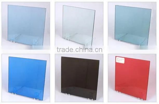 6.38mm light green/bronze laminated tempered safely glass with curtain walls