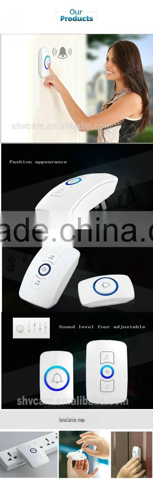 Wireless anti-theft doorbell for home alarm system