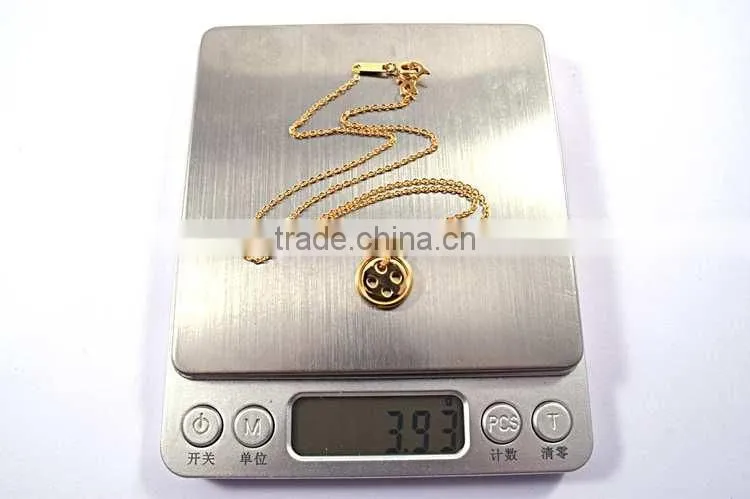 Gold necklace designs in 10 grams button girlfriend lucky necklace