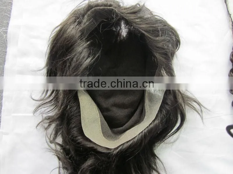Natural black Human Hair Toupee