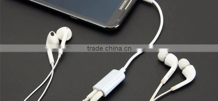 2016 best selling products 3 Ring Male To 2 3.5mm Female TRRS AUX Audio Adapter Cable for mobile phone alibaba express