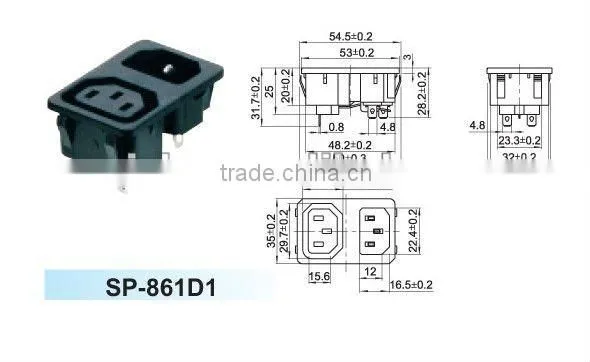 Male battery powered plug socket