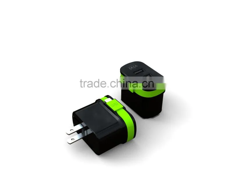 Travelling charger with inbuilt cable for iphone5s with 2.4A