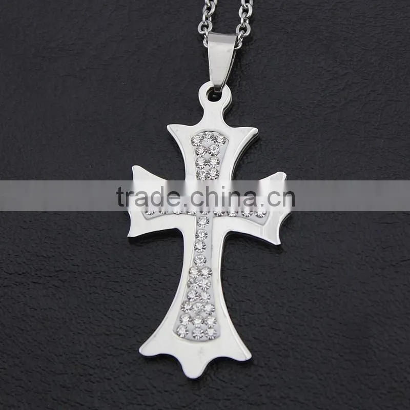 Diamond Cross Necklace pendants, high-grade stainless steel diamond necklaces