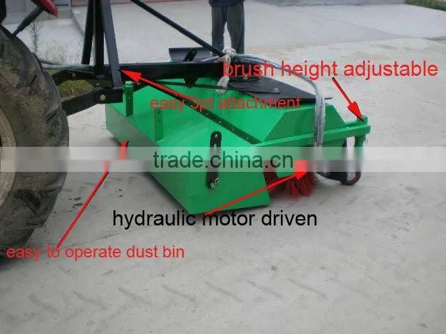 Hydraulic road sweeper matched with tractor for sale