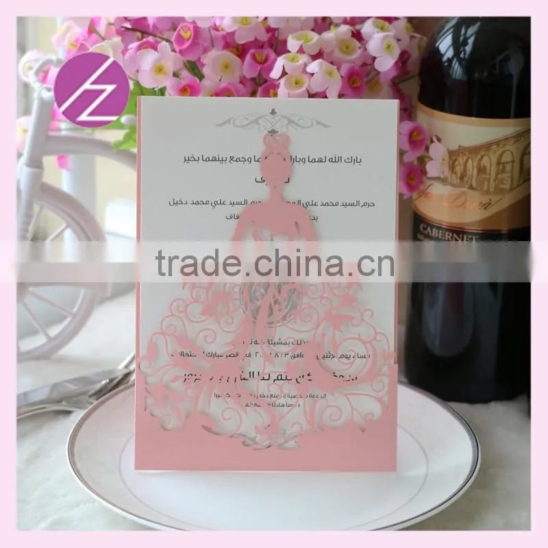 luxury wedding invitation cards for christening , quinceanera event ,factory price birthday greeting card with RSVP card