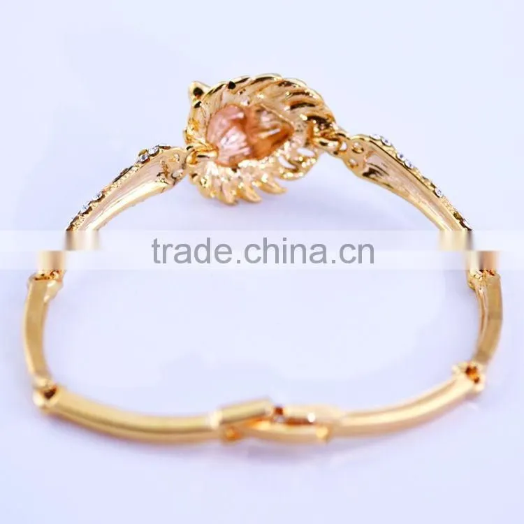Jewelry Charm Fashion Gift Bow-knot Pearl Rhinestone Gold Plated Bracelet