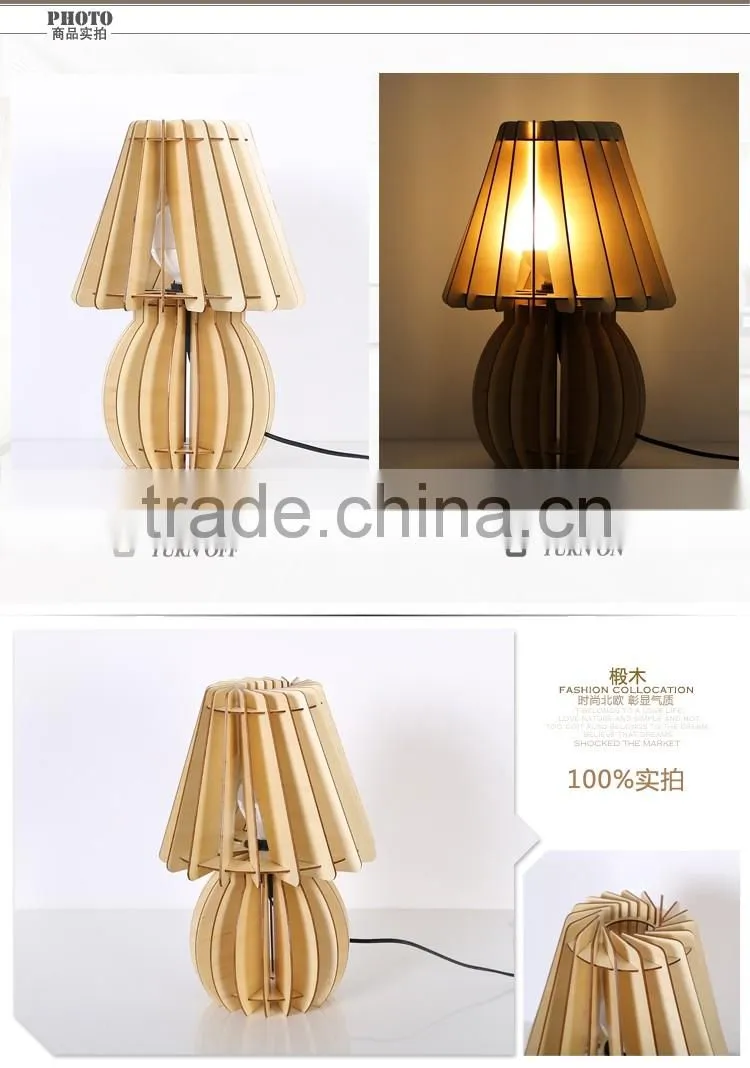 JK-879-12 best sale wooden table light home decor hotel LED Wood table lamp