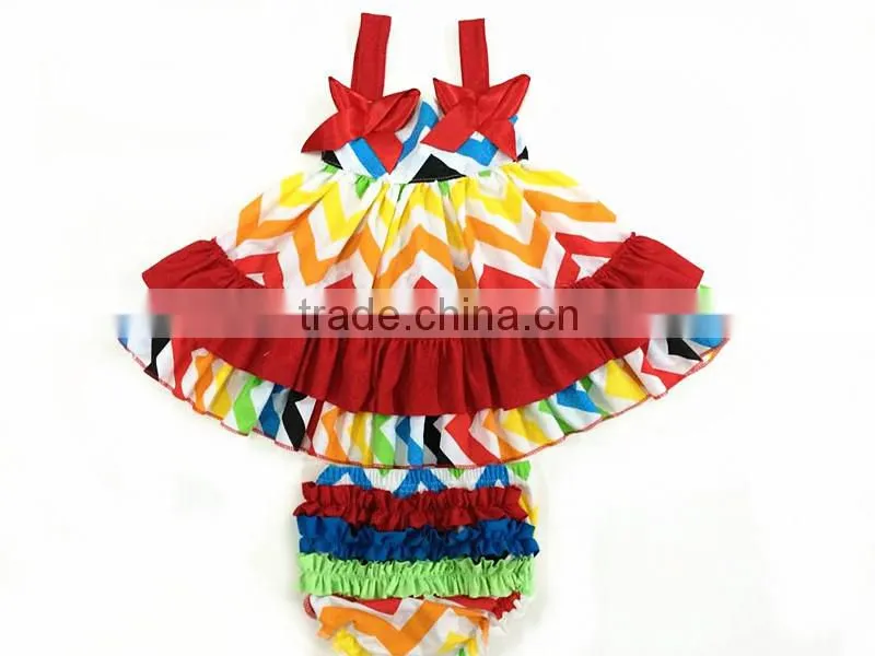 2015 New toddler ruffle swing top christmas design baby christmas swing set children toddler clothing