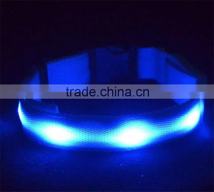 LED Personalized Dog Flashing Glow Pet Light Safety Collar 6 Colors 3 Sizes