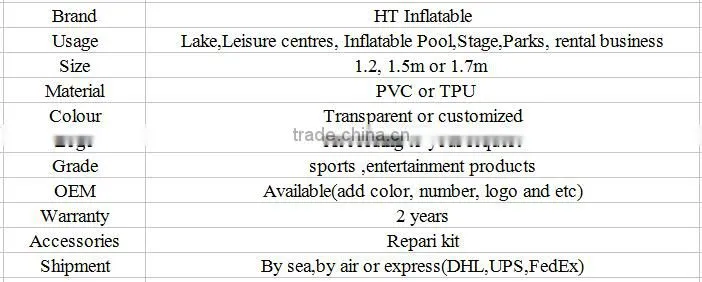 Hot Selling 1.7m Quality Body Zorb, Bumper Ball ,Bubble Football ,Bubble Suit