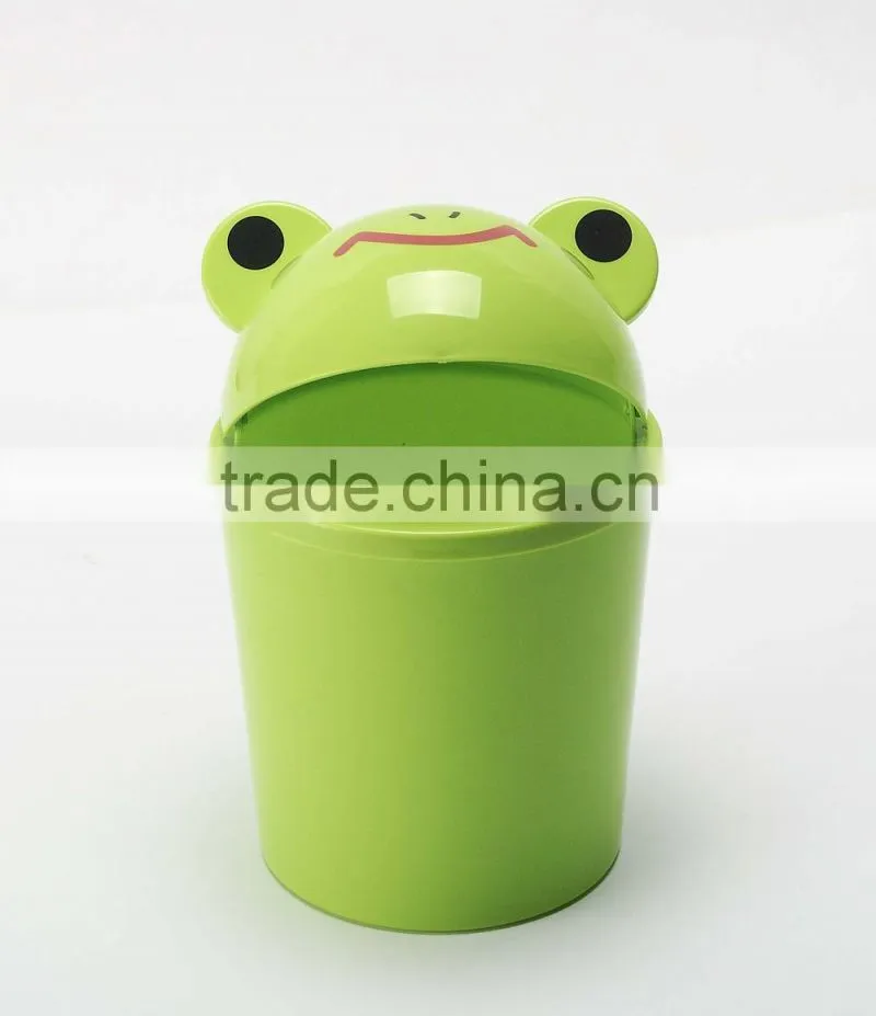 Animal design trash can, Frog shaped cartoon plastic garbage can