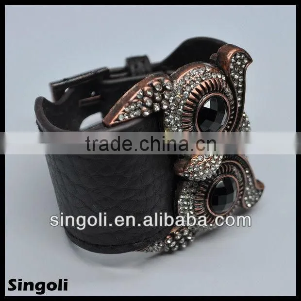 Owl leather bracelet fashion jewelry product classic leather bracelet