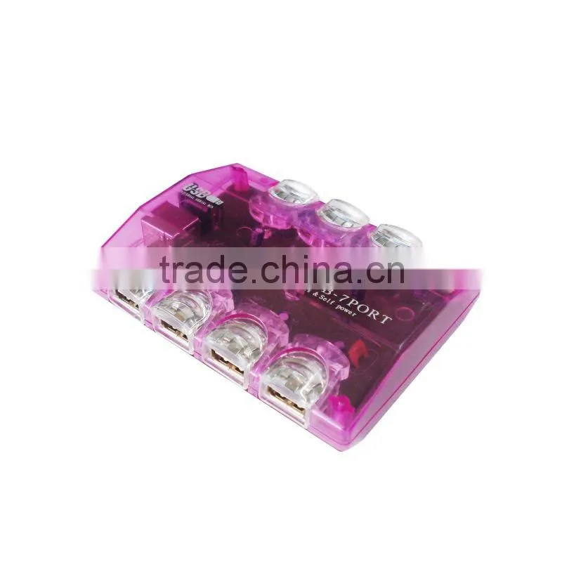 7 port usb hub with colorful light