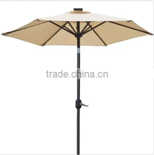 2016 New Design Cheapest 3.0m Solar Garden Patio Umbrella With Led Light And Two USB