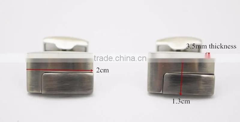 Patched Silver Rectangle Metal Cuff Links From Shenzhen
