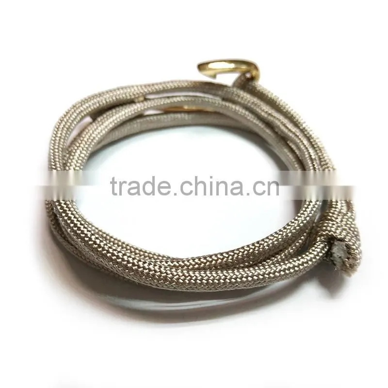 2016 Trending products Fashion Four wraps paracord fish hook bracelet OEM