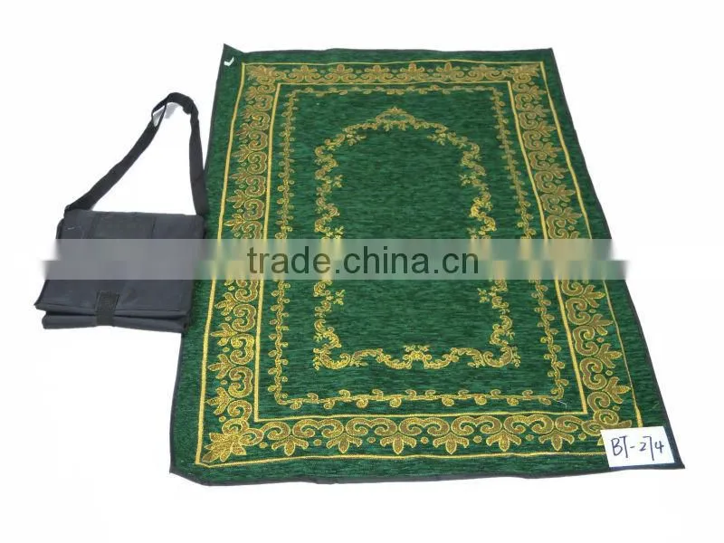 high quality muslim prayer carpet with bag fashion muslim carpet mat with bag