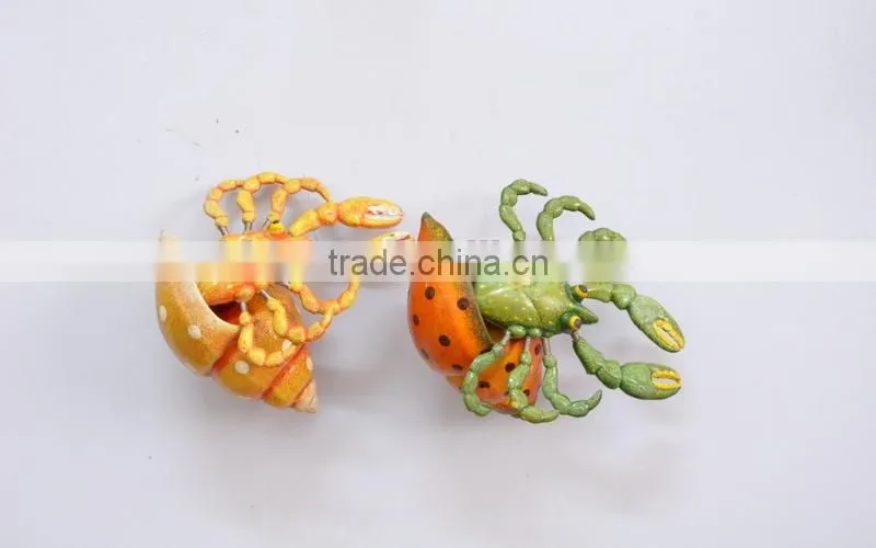 4 inch Plastic Lobster in Artificial Conch Shell 3D Fridge Magnet