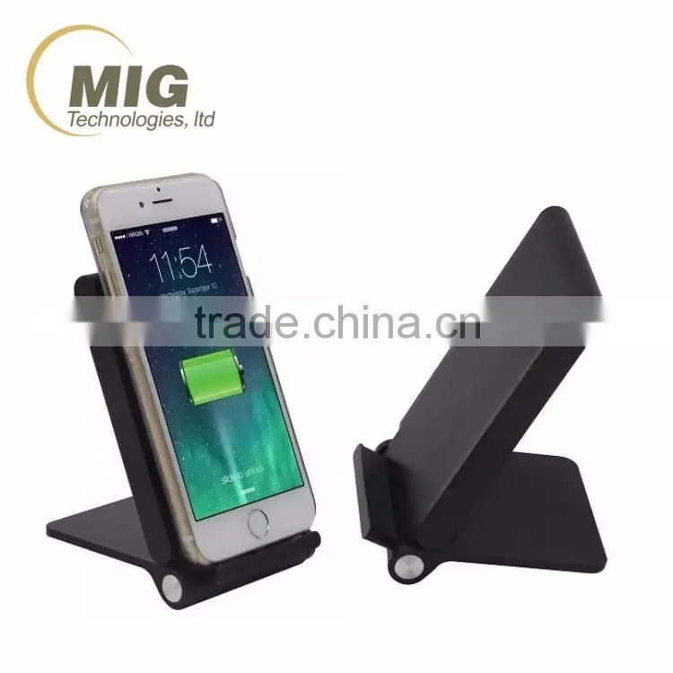 High Quality Fast QI Wireless Charger Pad Charger Dock with 3 Coils Foldable Stand for All Smart Phones