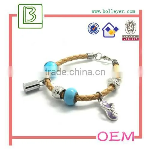 wire adjustable bracelet with metal charm