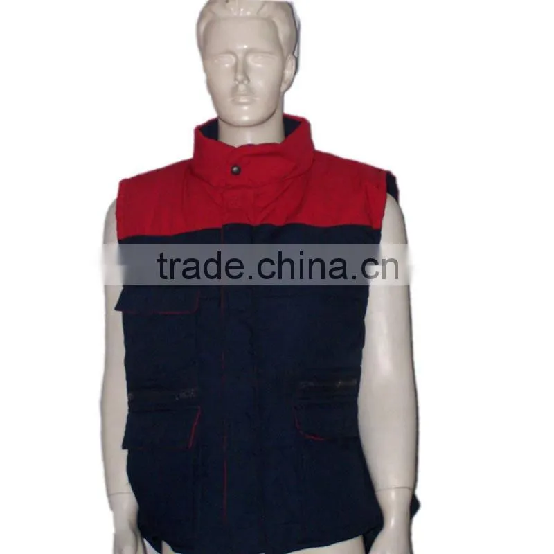 Two Tone padded Work vest Bi-color Bodywarmers with mulit Pockets