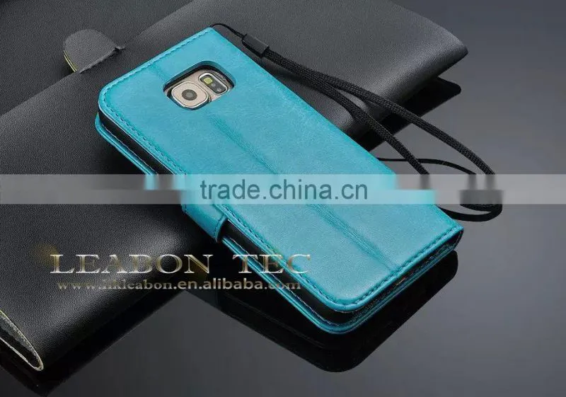 wallet leather case for samsung galaxy s6 edge cover case