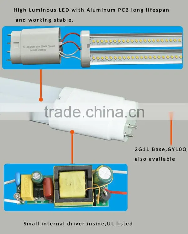 Double pipes LED 2G11 Lights 18W 535mm CE,ROHS