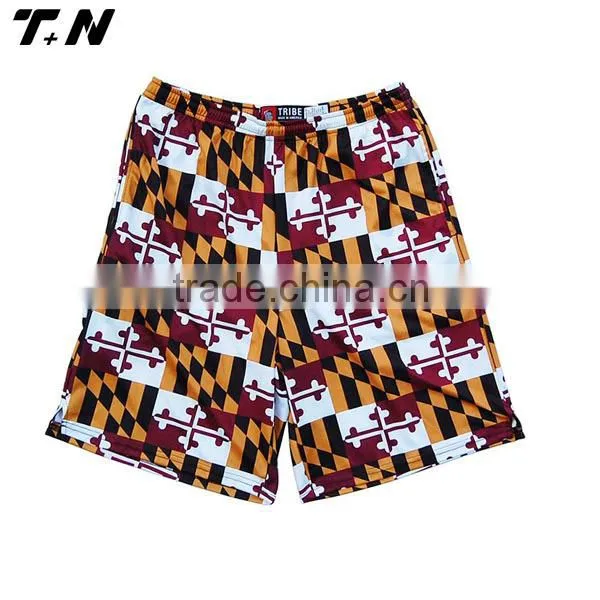 Dry fit mesh polyester custom lacrosse shorts